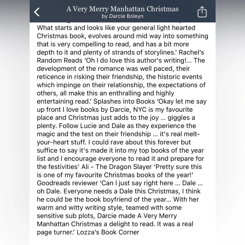 A Very Merry Manhattan Christmas by Darcie Boleyn Paperback Book Holiday Romance